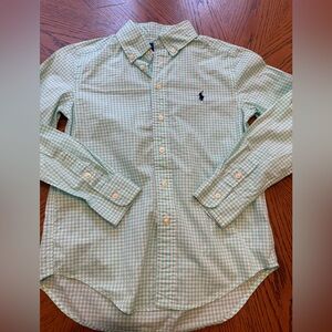 Ralph Lauren Boy’s Mint Gingham Button Down Shirt Small